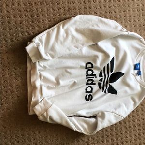 White and black adidas sweater